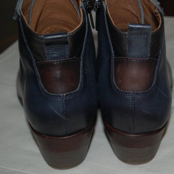 Pikolinos Deep Blue Leather Short Boot With Brown Accents Size 40 - Picture 15 of 15